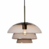 Arkivlampe 4006 large fra Hadeland Glassverk i kakao med messing oppheng