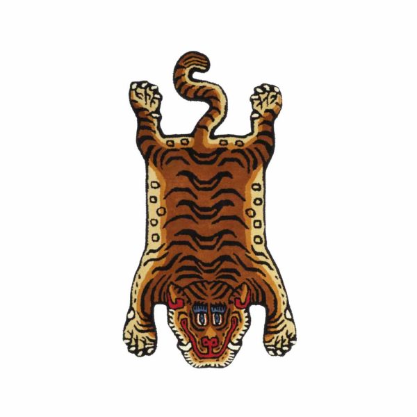 Tiger rug small fra Bongusta, produktbilde av teppe i størrelsen 70 x 125 cm formet som en tiger