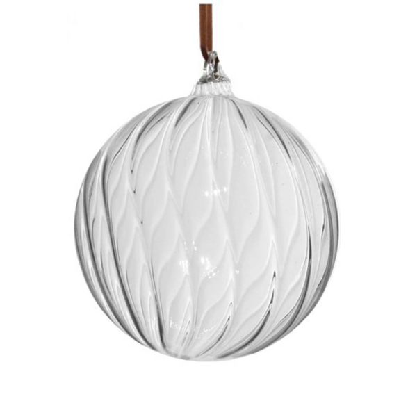Julekule | glass ball diagonal lined fra Shishi