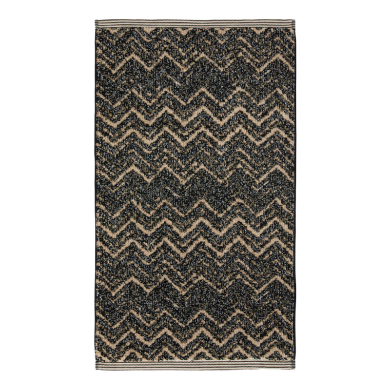 Missoni håndkle i sikk sakk mønster i beige, mørkeblå og brun