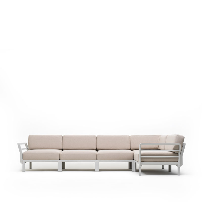 Maximo 5 hjørnesofa fra Nardi i farge Gesso og perla sunbrella stoff