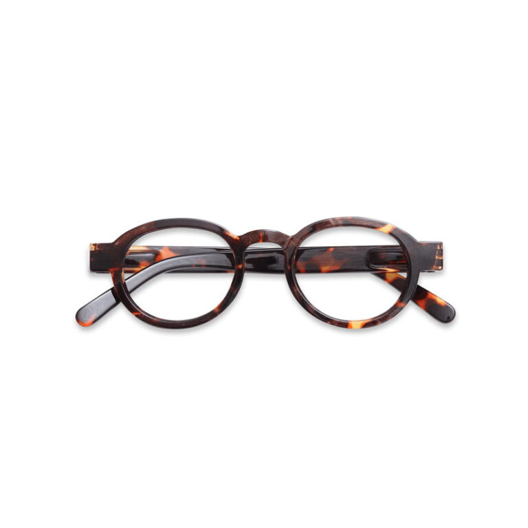 lesebriller circle twist tortoise fra have a look har en rund form med brun innfatning