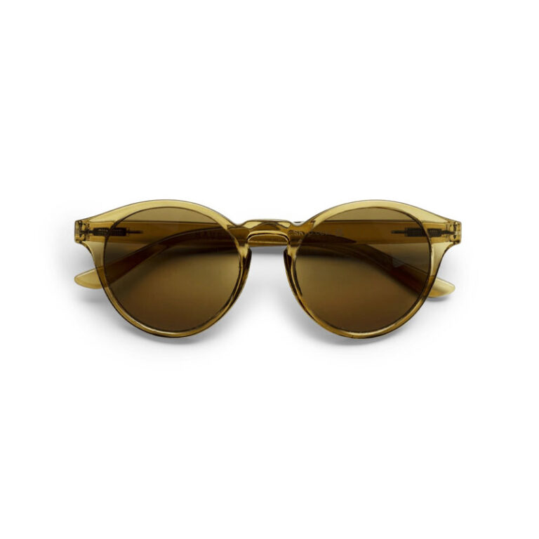 Casual olive brown solbriller fra have a look med rund form og olivengrønn innfatning