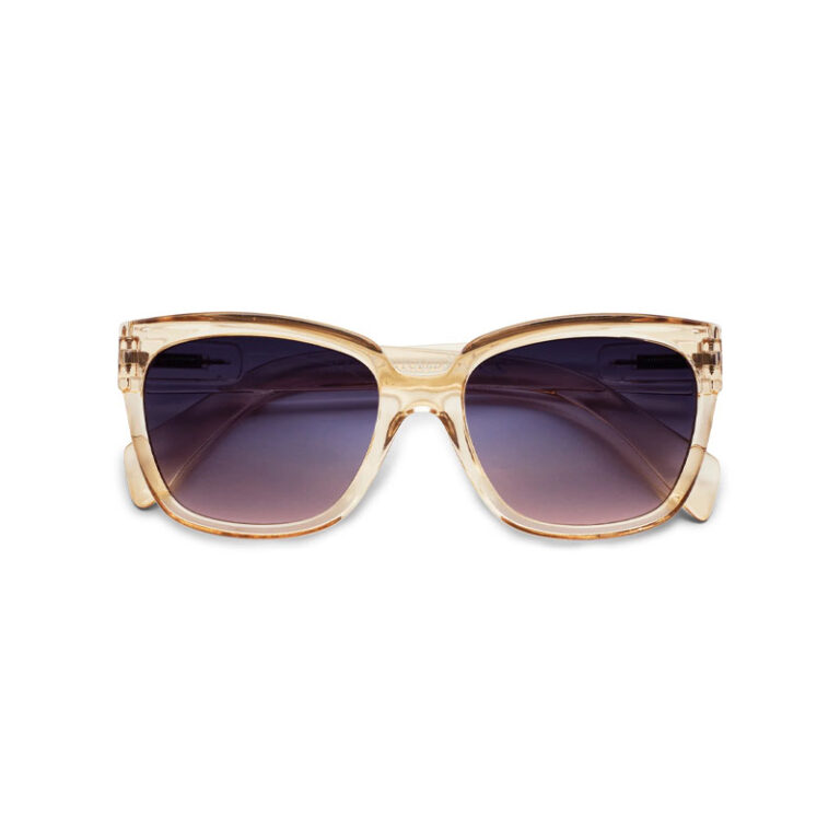 Store solbriller med cateye form i champagnefarge fra have a look