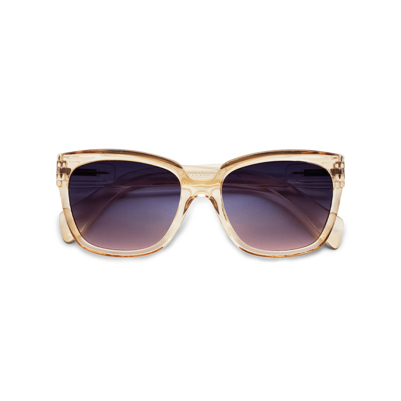 Store solbriller med cateye form i champagnefarge fra have a look