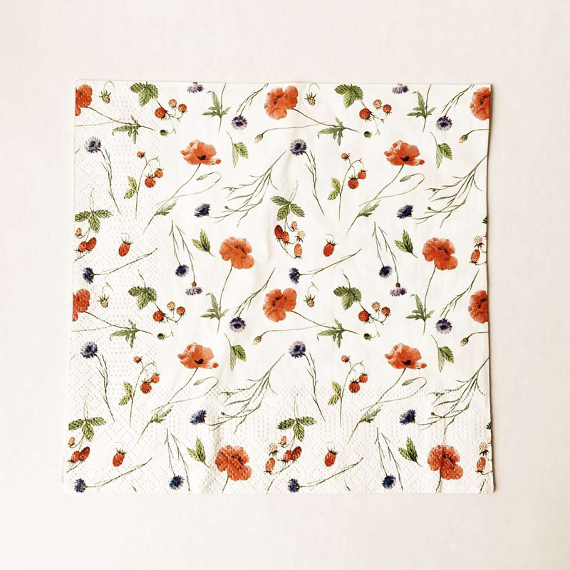 Serviett Valmue/Kornblomster 40x40 Fra Trend Design